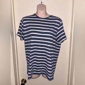 ACW85. Navy and White Striped Woman’s Shirt. Size M